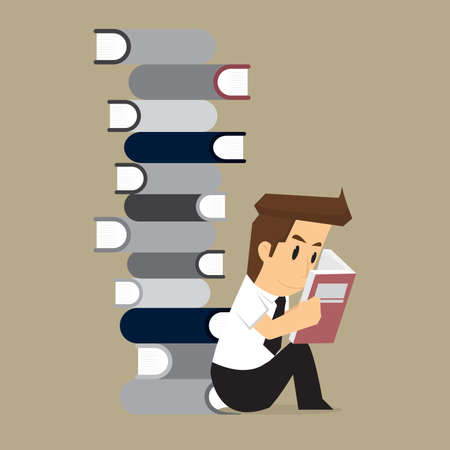 businessman studies in the Book. vectorのイラスト素材