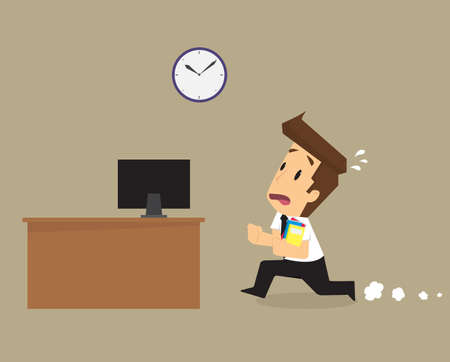 businessman working late. vectorのイラスト素材