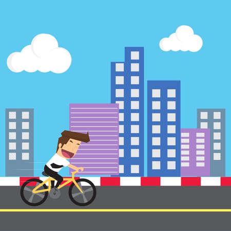 businessman cycling for health and energy saving. vectorのイラスト素材