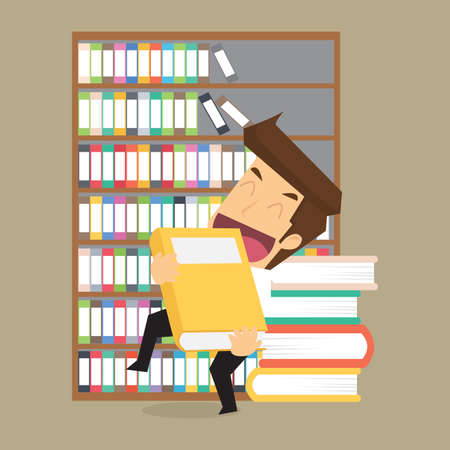 businessman with a book, studies on the investment. vectorのイラスト素材