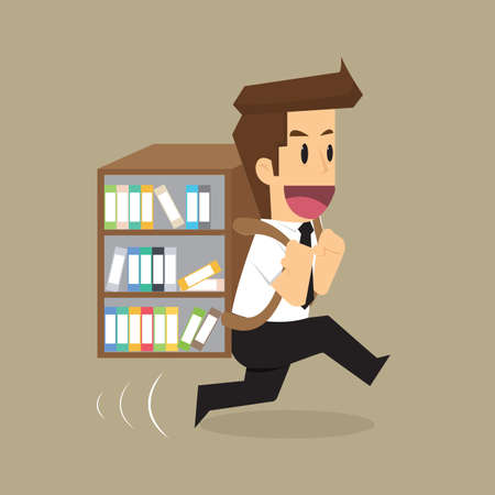 business man and a library is portable. vectorのイラスト素材