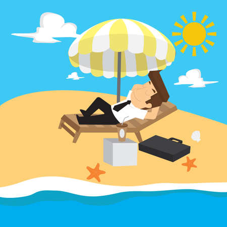 businessman relax in the vacationのイラスト素材