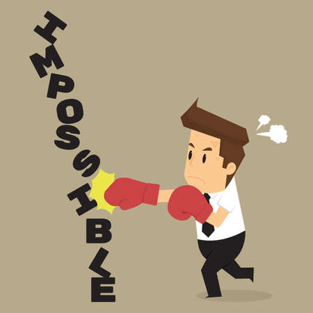 businessman destroyed the impossible. vectorのイラスト素材