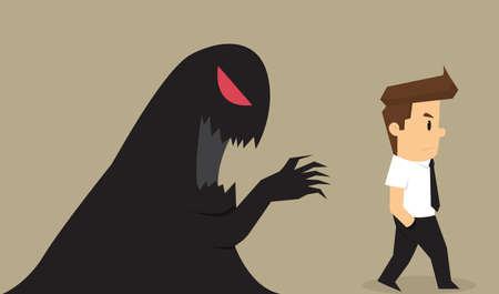 business man who is staring at the attack. vectorのイラスト素材