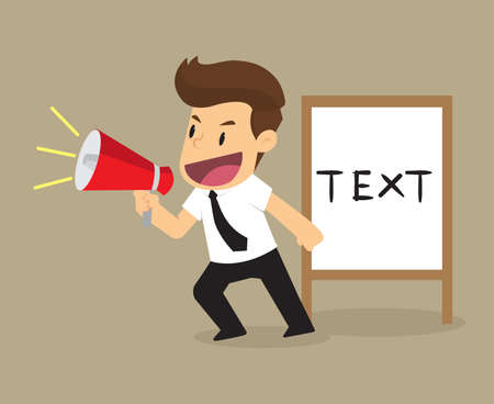 businessman announce advertising. vectorのイラスト素材