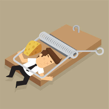 Businessman trapped rat.vectorのイラスト素材