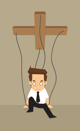 businessman puppet expire. vectorのイラスト素材
