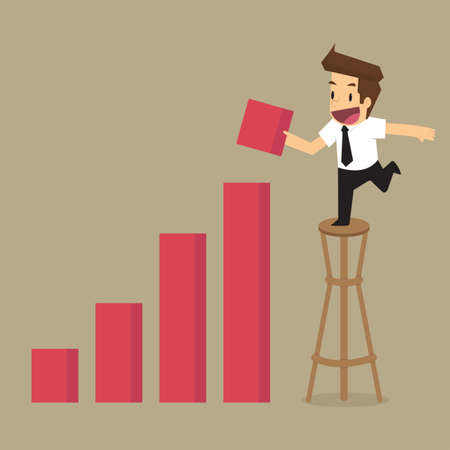 businessman increase Income graph. vectorのイラスト素材