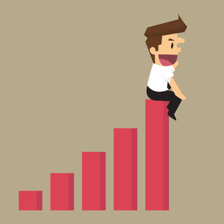 businessman look for more revenue. vectorのイラスト素材