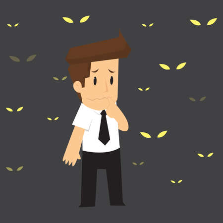businessman being watched in the shadows. vectorのイラスト素材