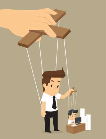 businessman in your control working puppets. vectorのイラスト素材