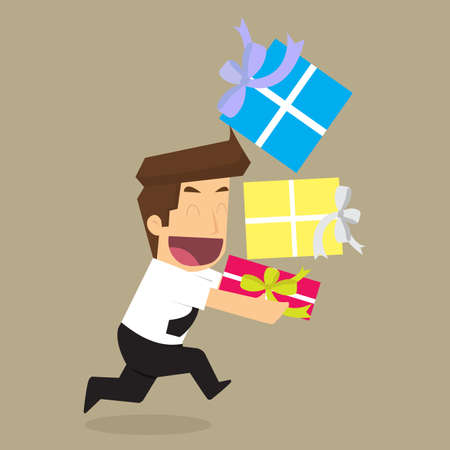 businessman with gift. vectorのイラスト素材