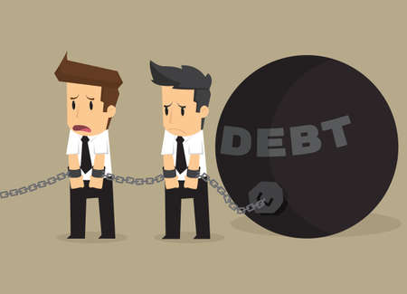 businessman bonded pendulum debt. vectorのイラスト素材