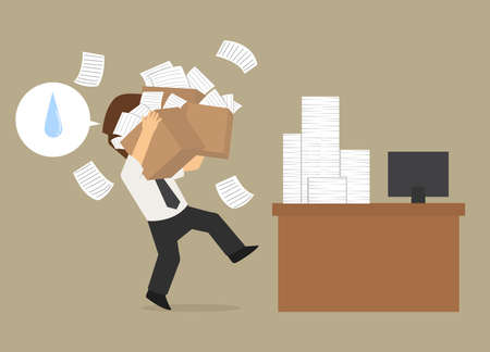 businessman working hard. vectorのイラスト素材