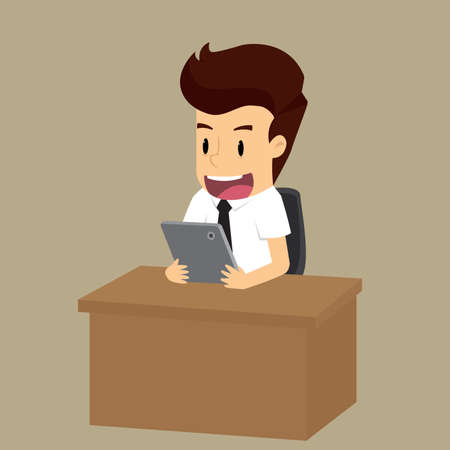 businessman check information.vectorのイラスト素材