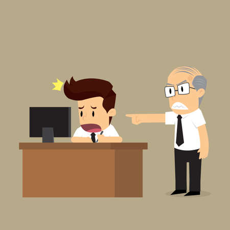 The boss forced to work hard. vectorのイラスト素材