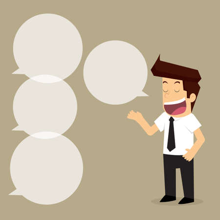 businessman can answer the problem. vectorのイラスト素材