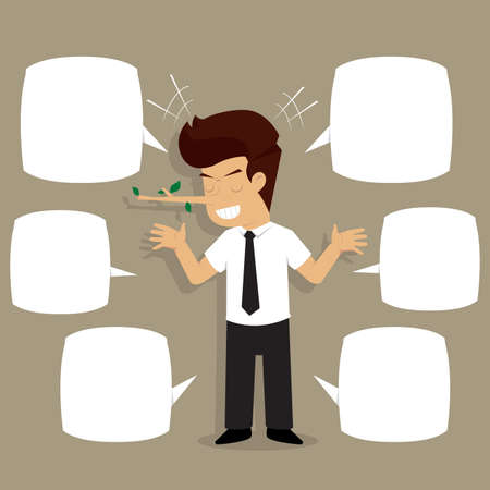 businessman presentation and latent deceit. vectorのイラスト素材