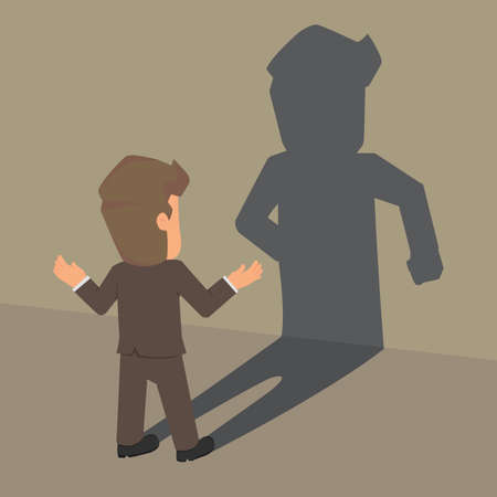 The Businessman Consult a shadow of his identity. vectorのイラスト素材