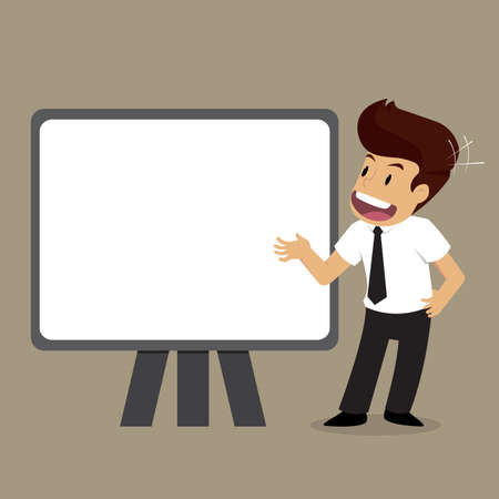 business man presentation, talk plan. vectorのイラスト素材