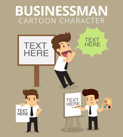 Set,Businessman Character. vectorのイラスト素材