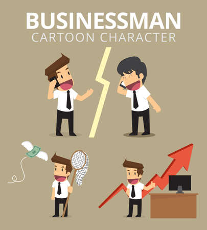 Set,Businessman Character. vectorのイラスト素材