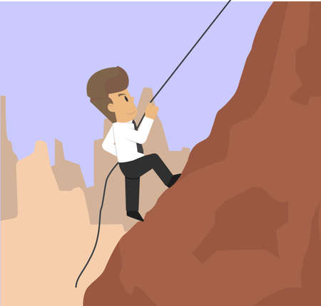 businessman climbing, to a higher level. vectorのイラスト素材
