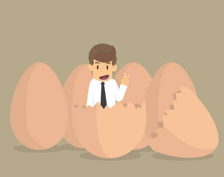 New Businessman on egg.vectorのイラスト素材