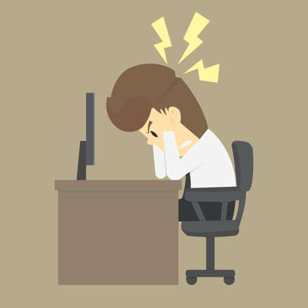 Businessman thinking things don't work out, no idea. vectorのイラスト素材