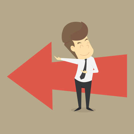 A businessman invitation to follow the arrows. vectorのイラスト素材