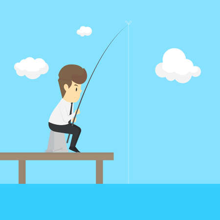 A Businessman Fishing. vectorのイラスト素材