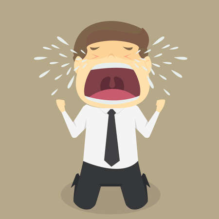 A businessman crying sad. vectorのイラスト素材