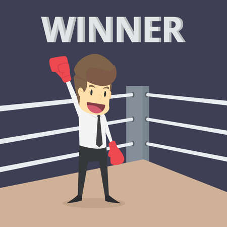 A businessman winner in the emulation. vectorのイラスト素材