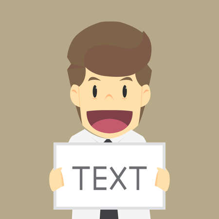 A business man pointing signs held. vectorのイラスト素材