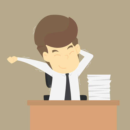 Entrepreneur on stretch vectorのイラスト素材