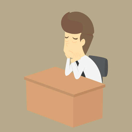 A businessman sad in work. vectorのイラスト素材