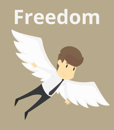businessman flying freedom.VECTORのイラスト素材