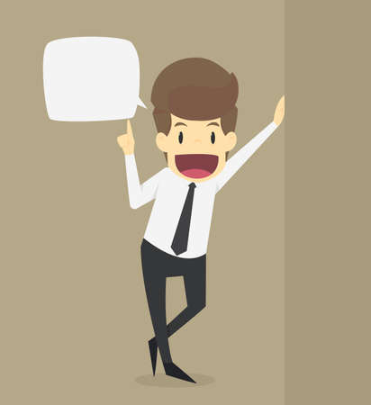 A businessman offering a new idea.VECTORのイラスト素材
