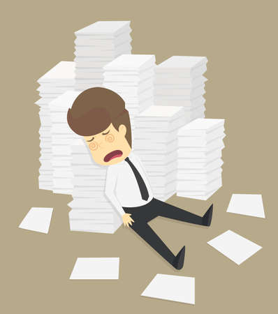 businessman working hard too.VECTORのイラスト素材