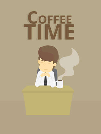 businessman coffee time.VECTORのイラスト素材
