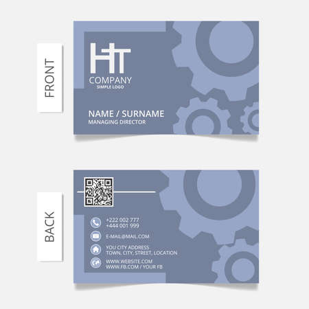Business card  tamwork gear, modern design.VECTOR  EPS10のイラスト素材