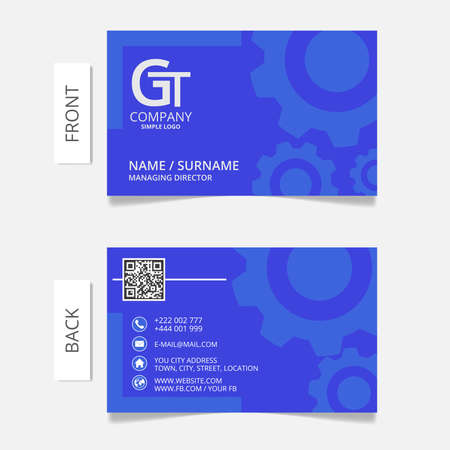 Business card  tamwork gear, modern design.VECTOR  EPS10のイラスト素材