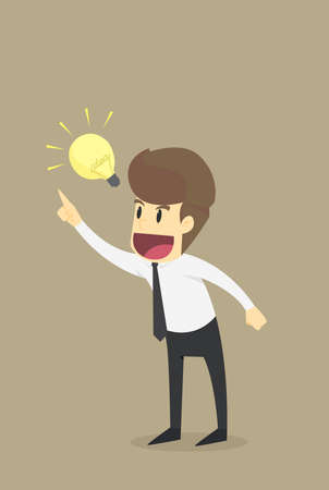 Businessman present creative bulb idea.VECTOR EPS10のイラスト素材