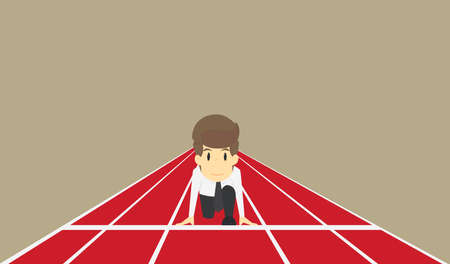 Businessman ready to run at start,Business concept character.Vector eps10 Illustrationのイラスト素材