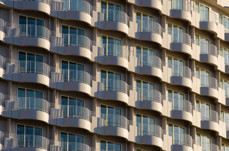 Balcony pattern of building in sunset timeのeditorial素材