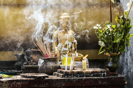Incense smoke for pray budha