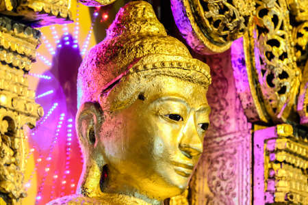 Kyaik Polor or Kyaik Polar Buddha made from Sandalwood fragrance but color from gold, myanmarの写真素材