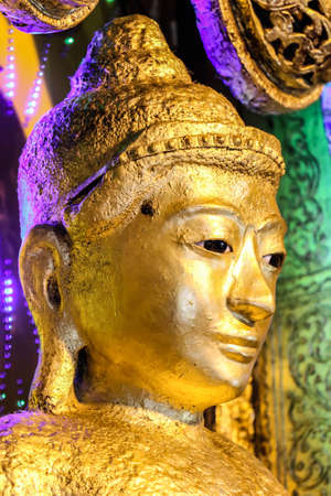 Kyaik Polor or Kyaik Polar Buddha made from Sandalwood fragrance but color from gold, myanmarの写真素材