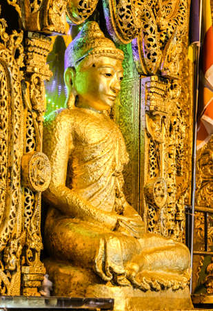 Kyaik Polor or Kyaik Polar Buddha made from Sandalwood fragrance but color from gold, myanmarの写真素材