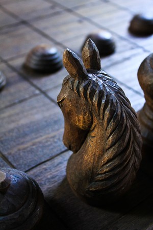 wooden chess の写真素材